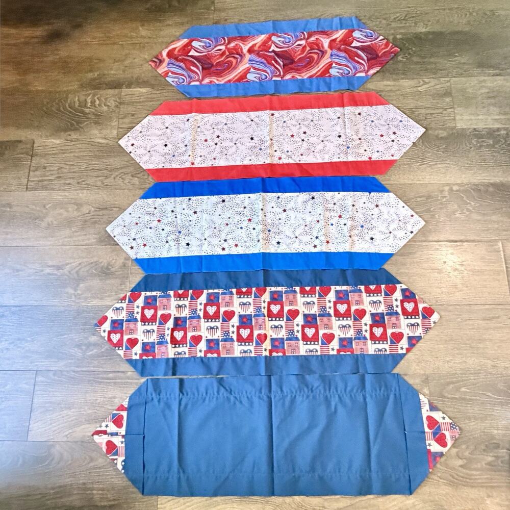 Handmade Patriotic Table Runner Lot 5 Americana Fourth of July Farmhouse Decor